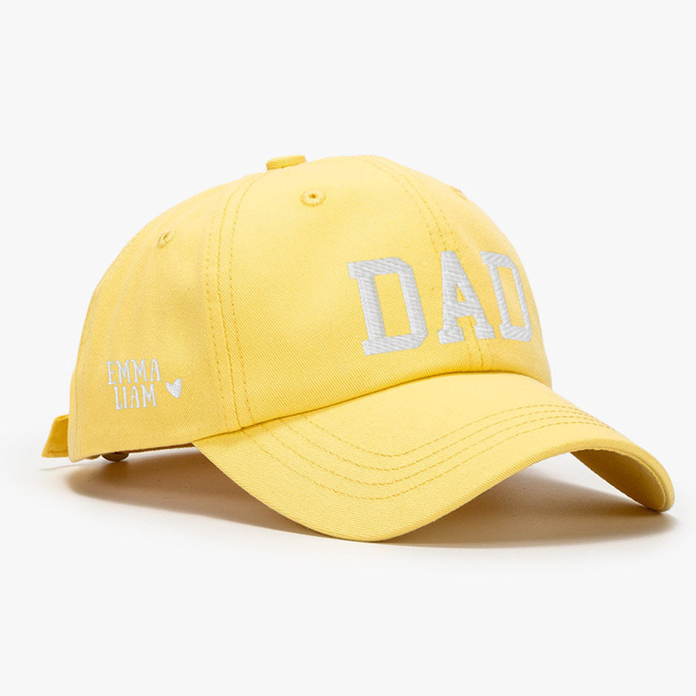 Personalized Embroidered DAD Hat with Kids Names for Unique & Love | JNSHat10