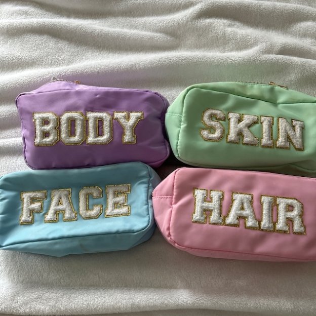 Personalized Varsity Letter Makeup Bag