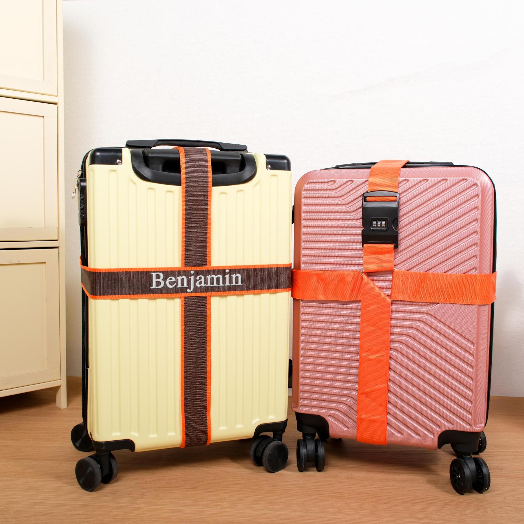 Personalized Name Embroidery Luggage Strap Belt With Combination Lock | JNSDec196