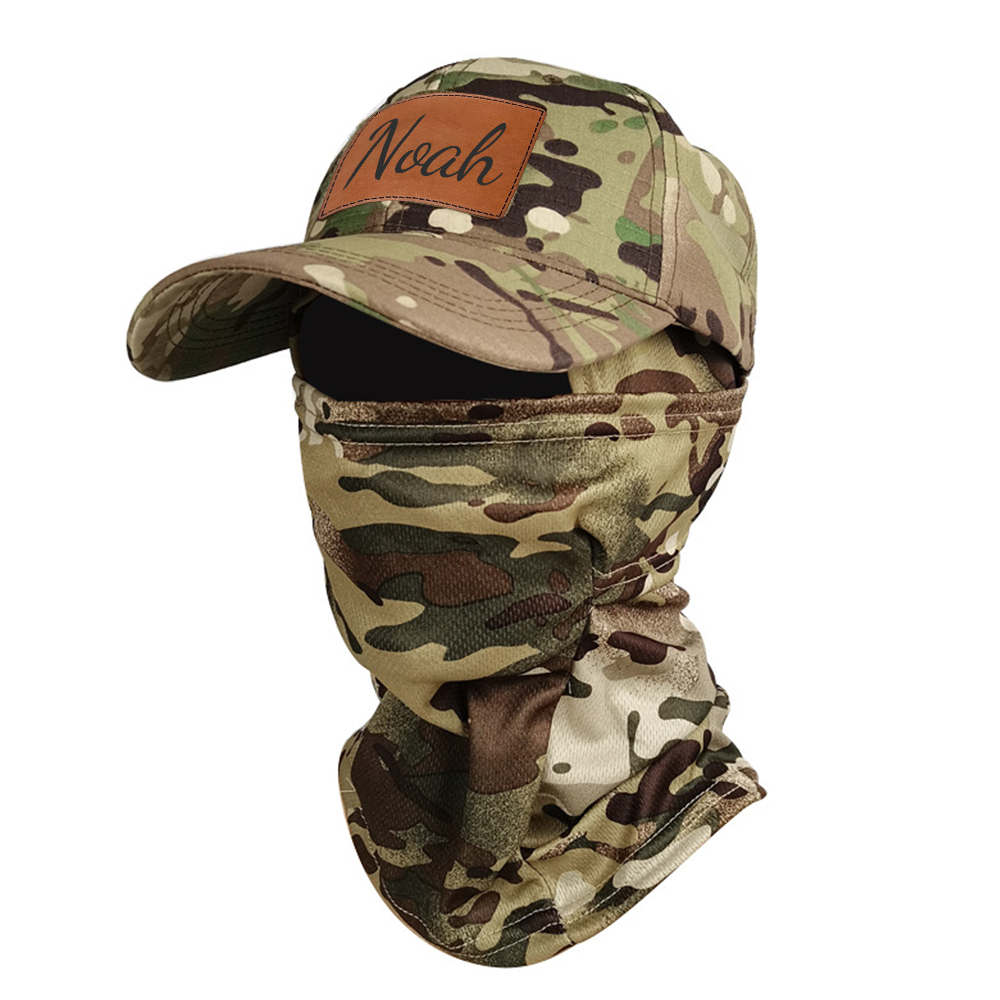 Personalized Name Outdoor Camo Baseball Cap & Face Mask Set for Unique & Love | JNSHat11