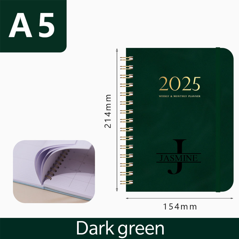 Personalized Leather 2025 Weekly & Monthly Planner Notebook | JNSDec117