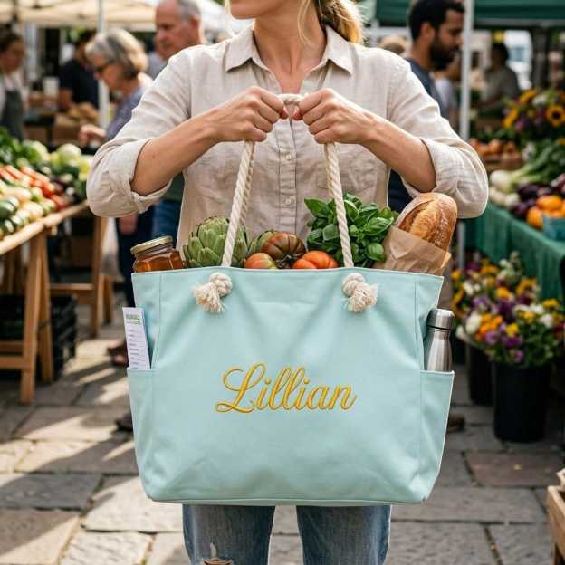 Personalized Embroidered Ocean Soul Beach Canvas Bag for Unique & Love | JNSBag127