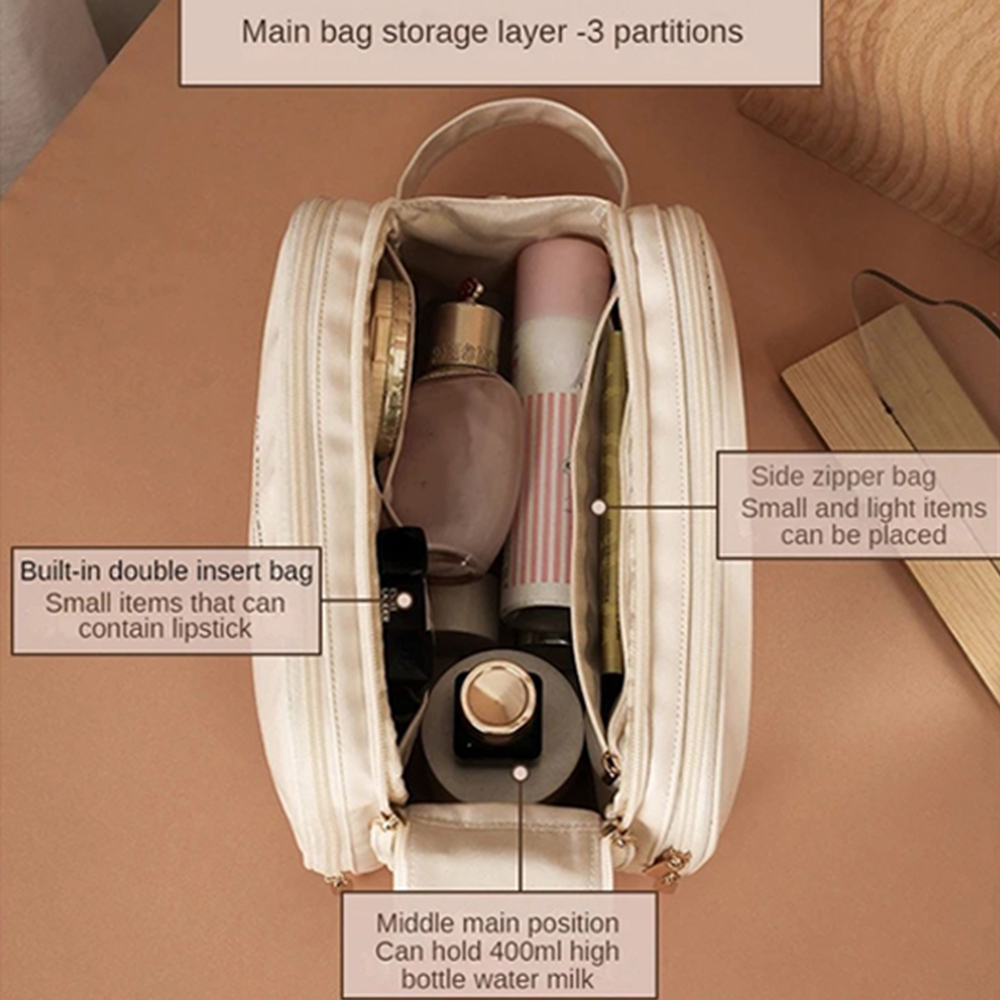 Personalized Leather Embroidered Makeup Bag for Unique & Love | JNSBag72