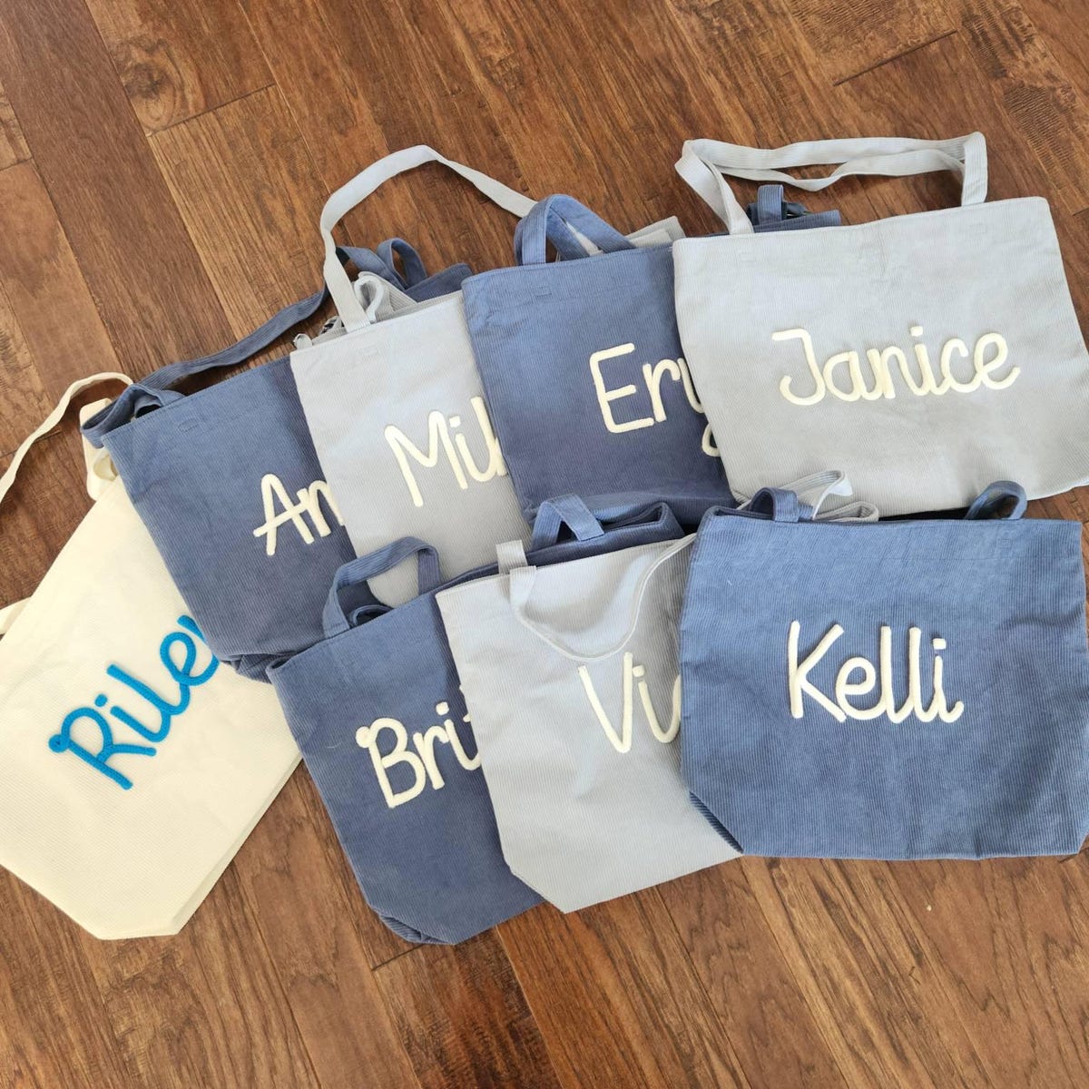 Personalized Hand Embroidered Corduroy Tote Bag for Unique & Love | JNSBag133