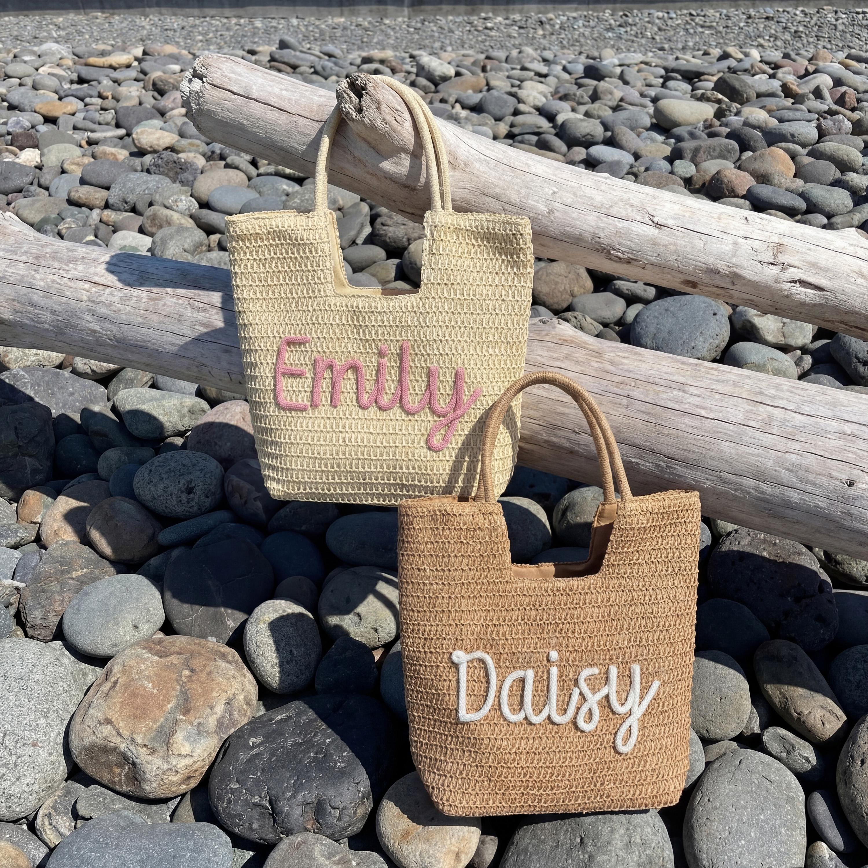 Personalized Hand Embroidered Beach Tote Bag for Unique & Love | JNSBag136