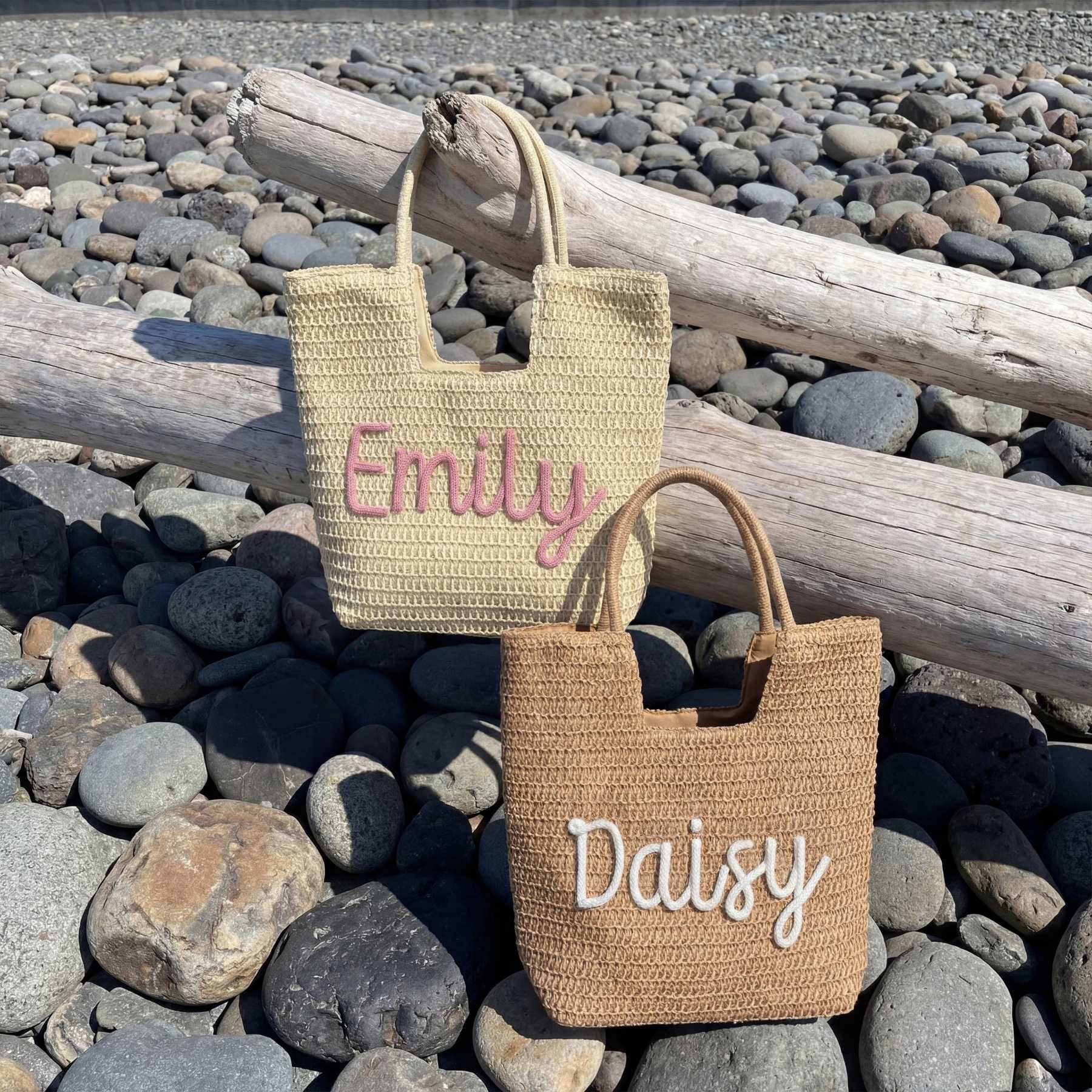 Personalized Hand Embroidered Beach Tote Bag for Unique & Love | JNSBag136