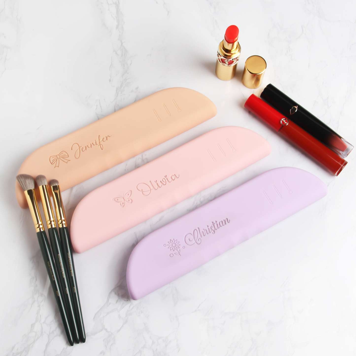 Personalized Silicone Makeup Brush Bag for Unique & Love | JNSBag17
