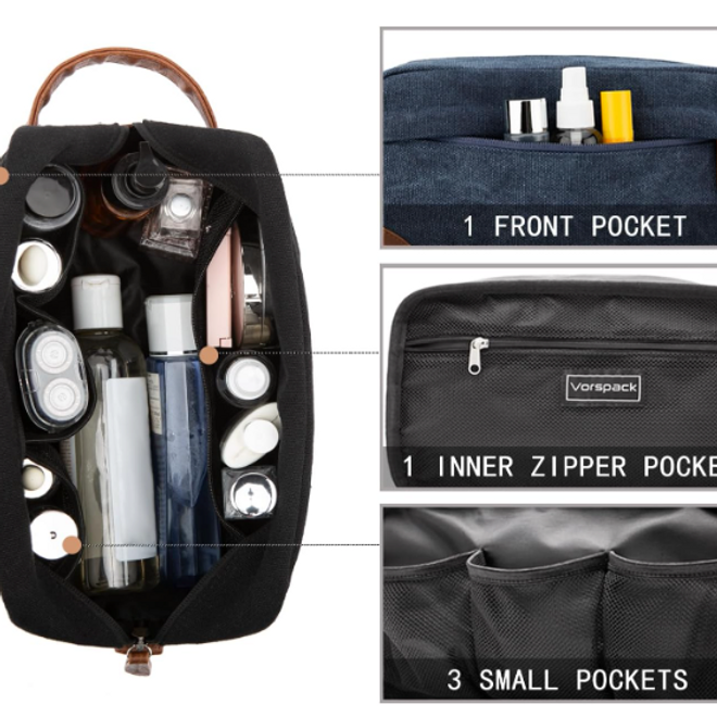 Personalized Monogram Embroidery Canvas Toiletry Bag for Unique & Love | JNSBag93