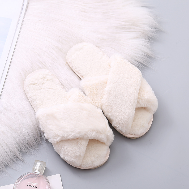 Personalized Bride Gift Pearls Rhinestone Fluffy Slippers for Unique & Love | JNSCloth10