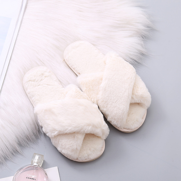 Personalized Bride Gift Pearls Rhinestone Fluffy Slippers for Unique & Love | JNSCloth10