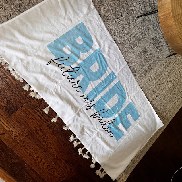 Personalized Bride and Bridesmaid Beach Towels for Unique & Love | JNSTowel01