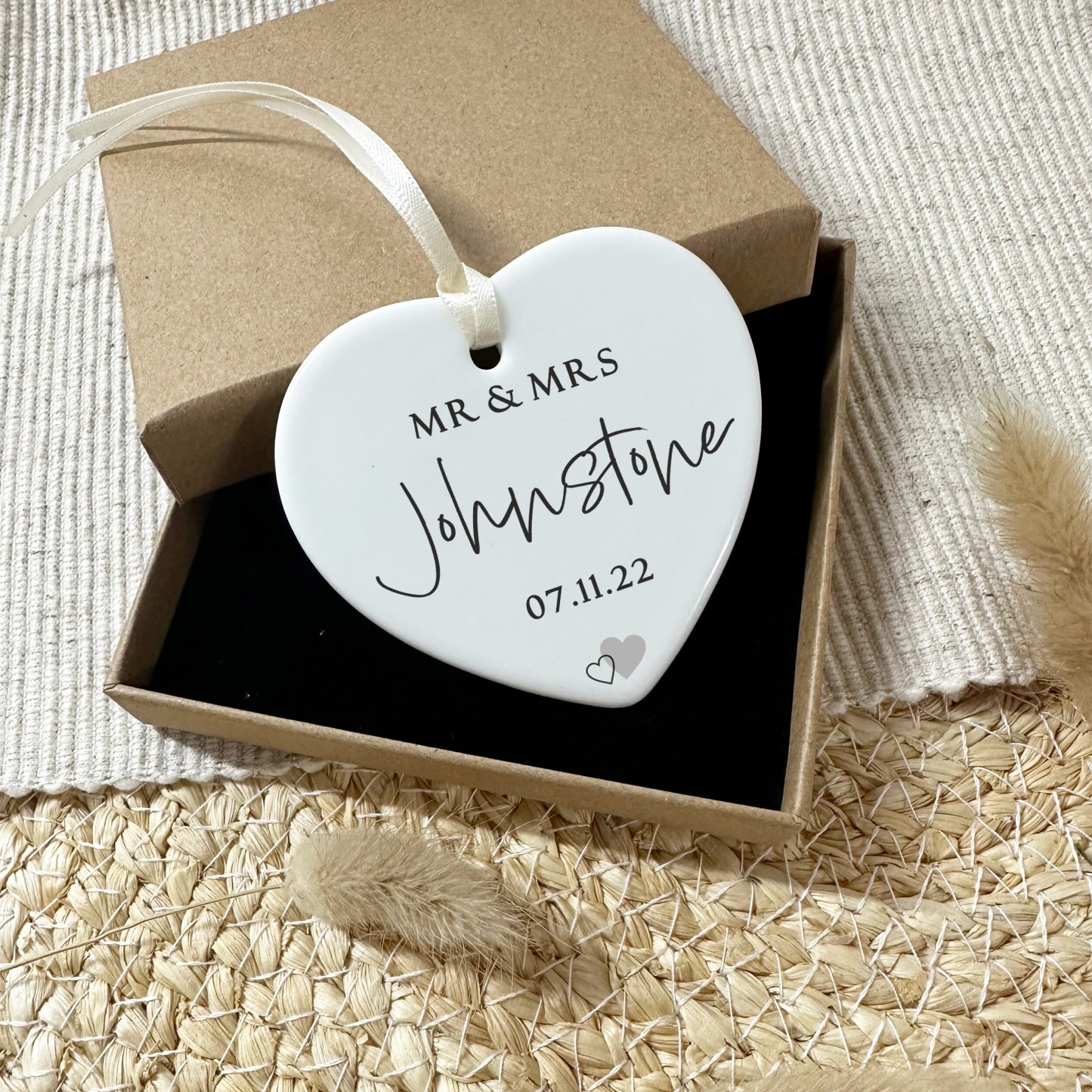 Personalized Ceramic Heart Plaque for Unique & Love | JNSDec47