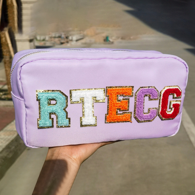 Personalized Varsity Letter Makeup Bag