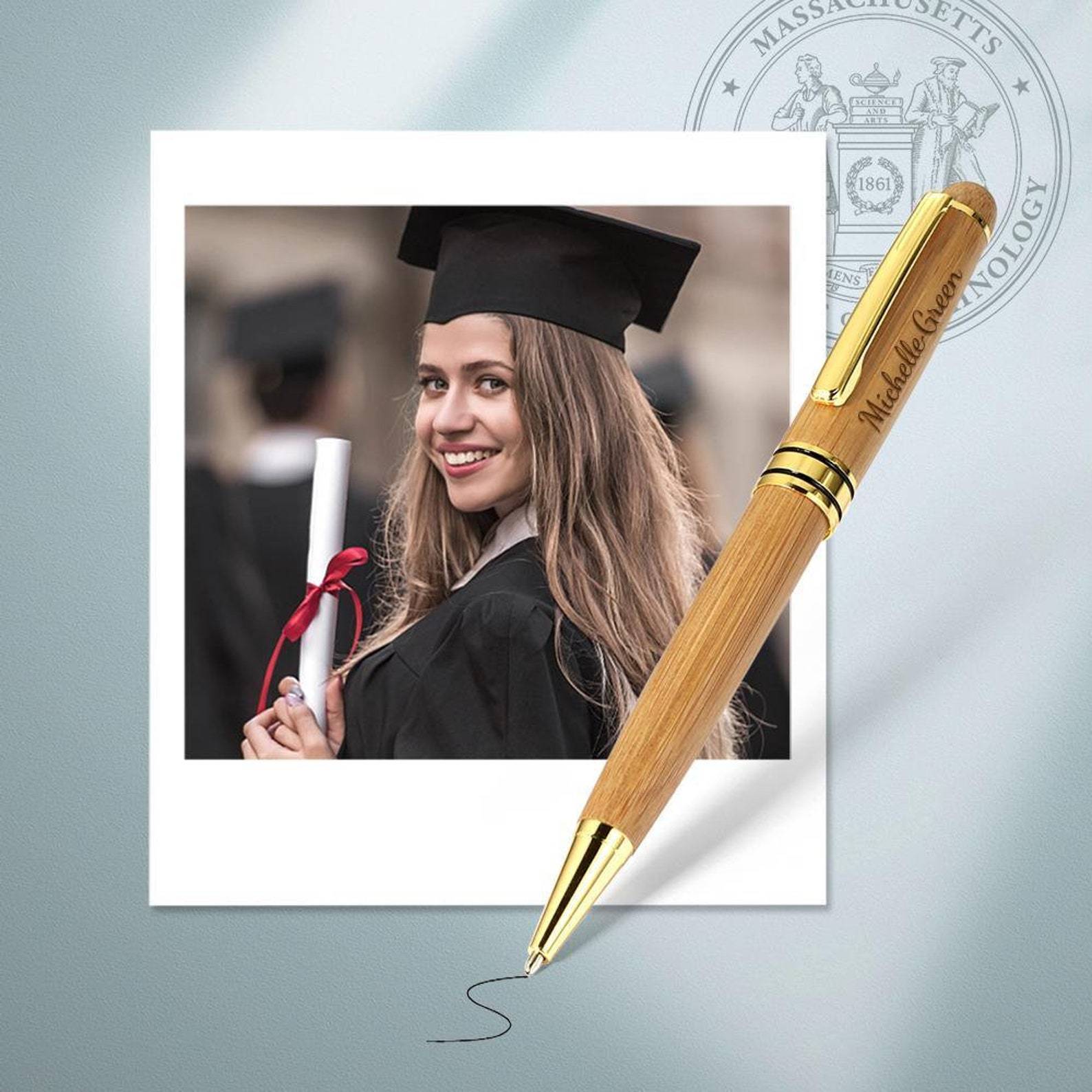 Personalized Monogram Wood Engraved Pen Set | JNSDec94