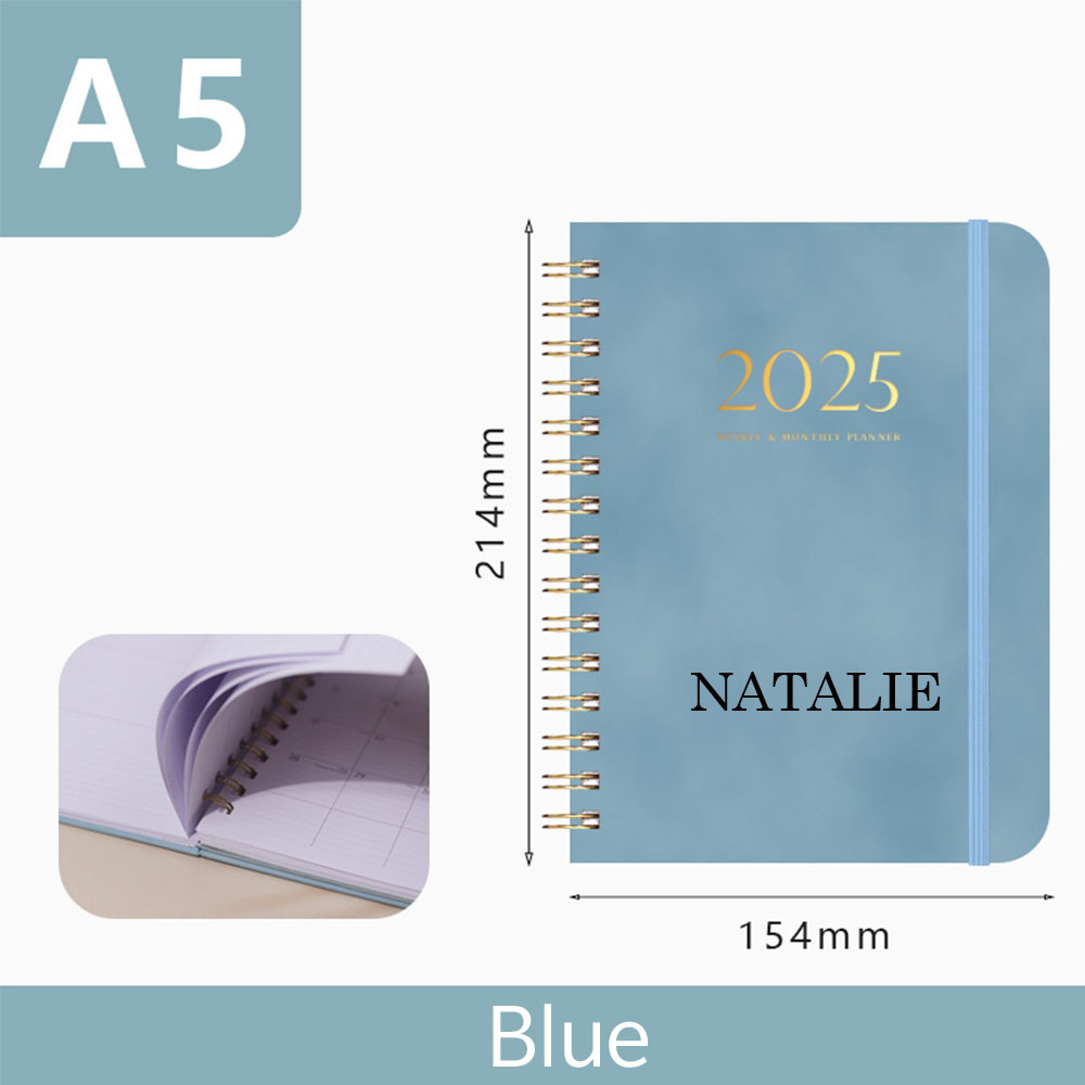 Personalized Leather 2025 Weekly & Monthly Planner Notebook | JNSDec117