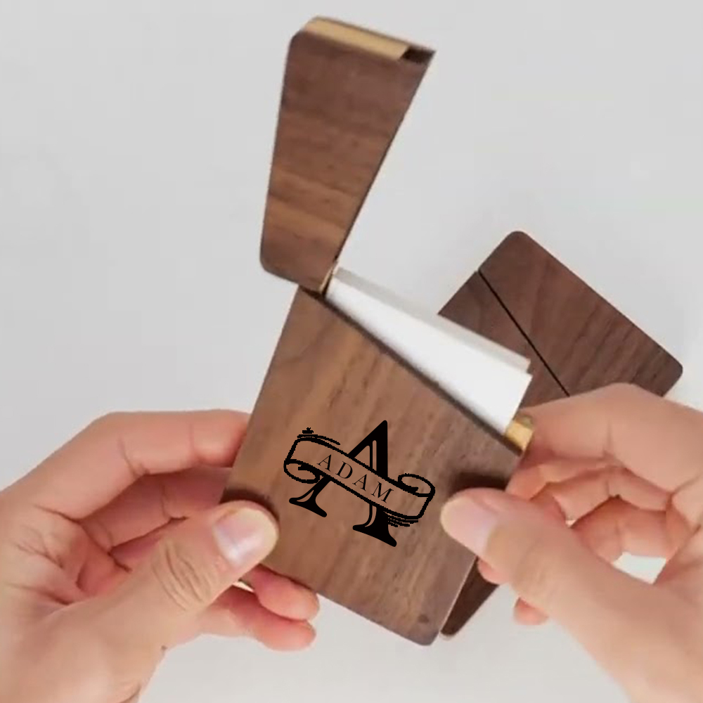 Personalized Monogram Engraved Business Card Holder with Magnetic Closure | JNSCase06