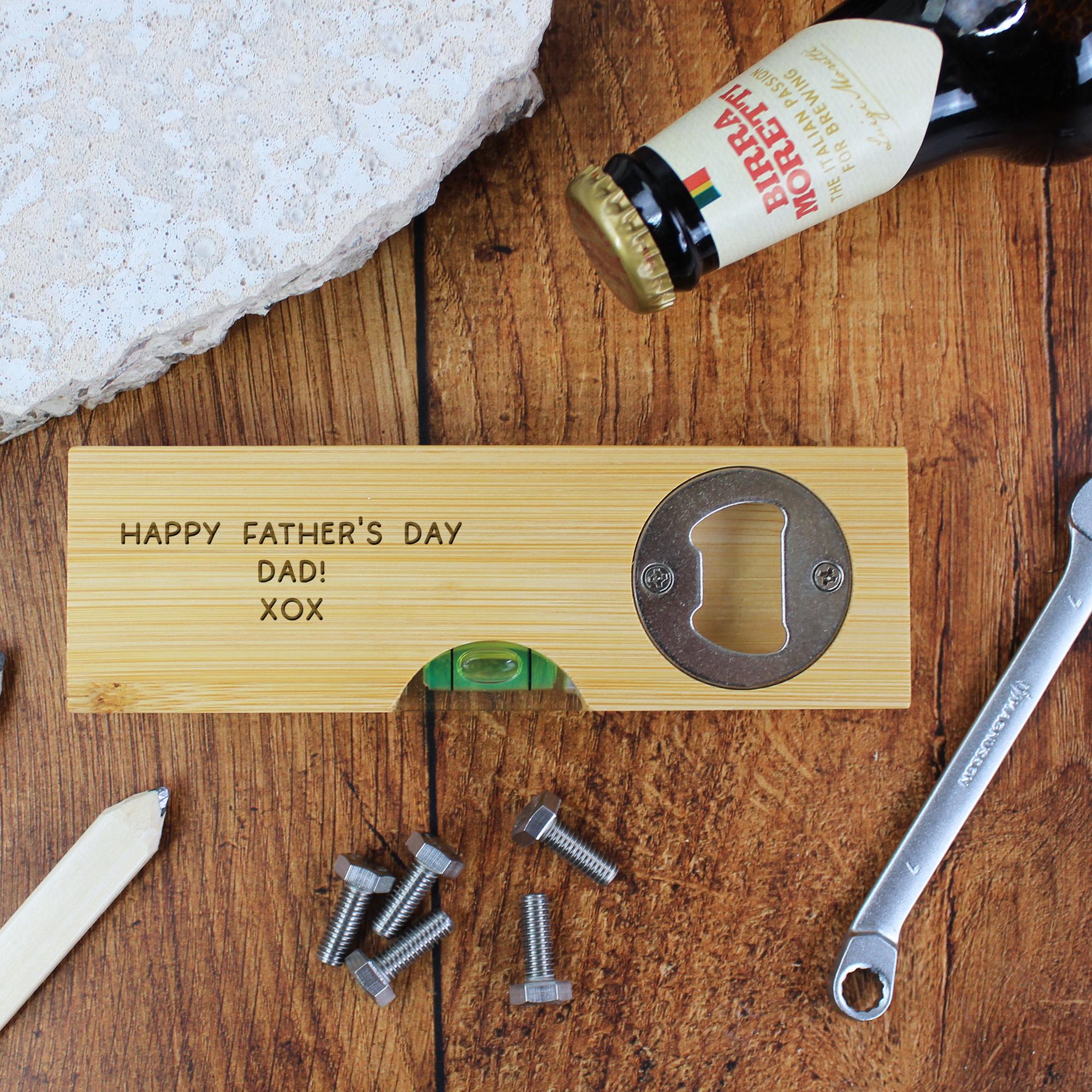 Personalized 2 in 1 Wooden Spirit Level Bottle Opener for Unique & Love | JNSTool25