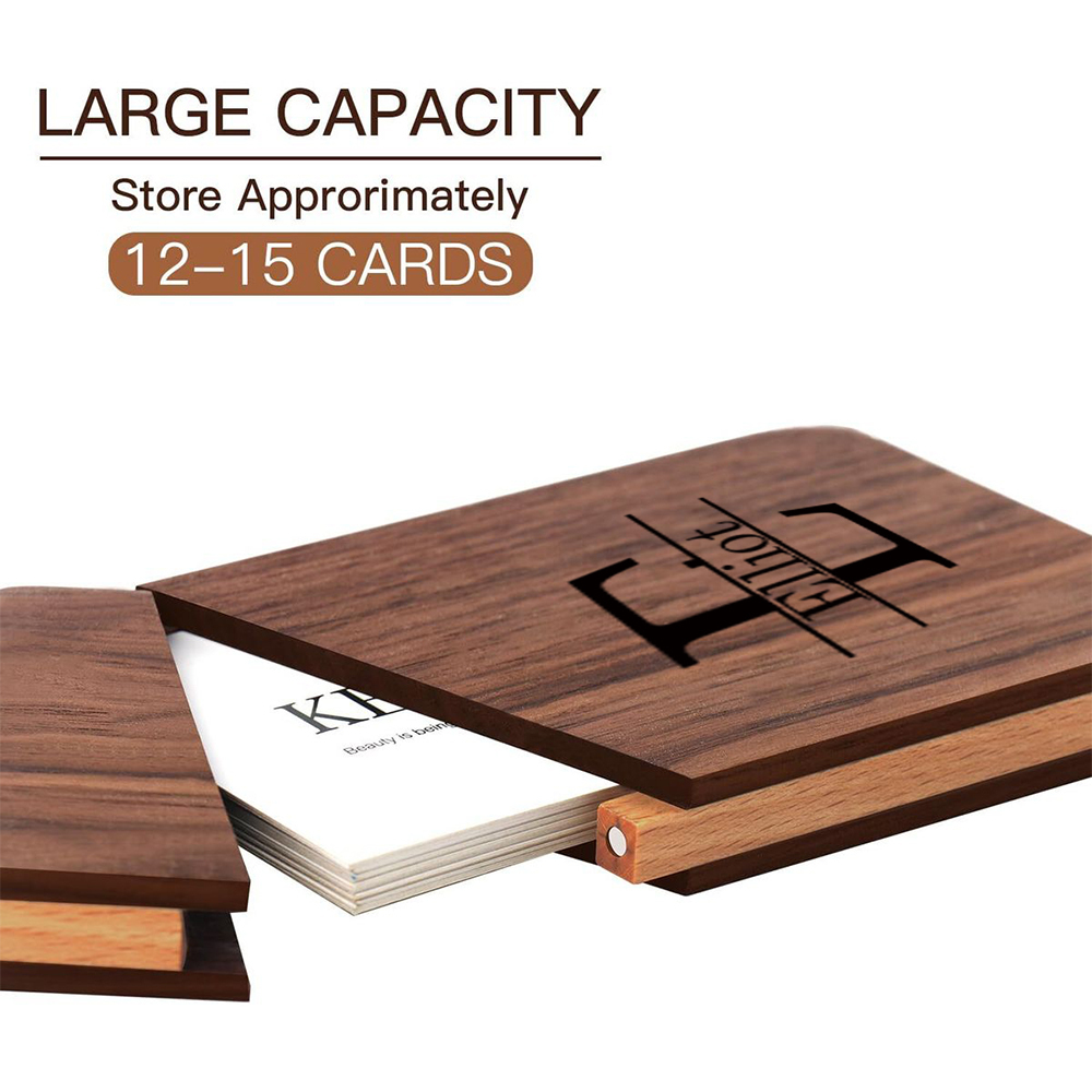 Personalized Monogram Engraved Business Card Holder with Magnetic Closure | JNSCase06