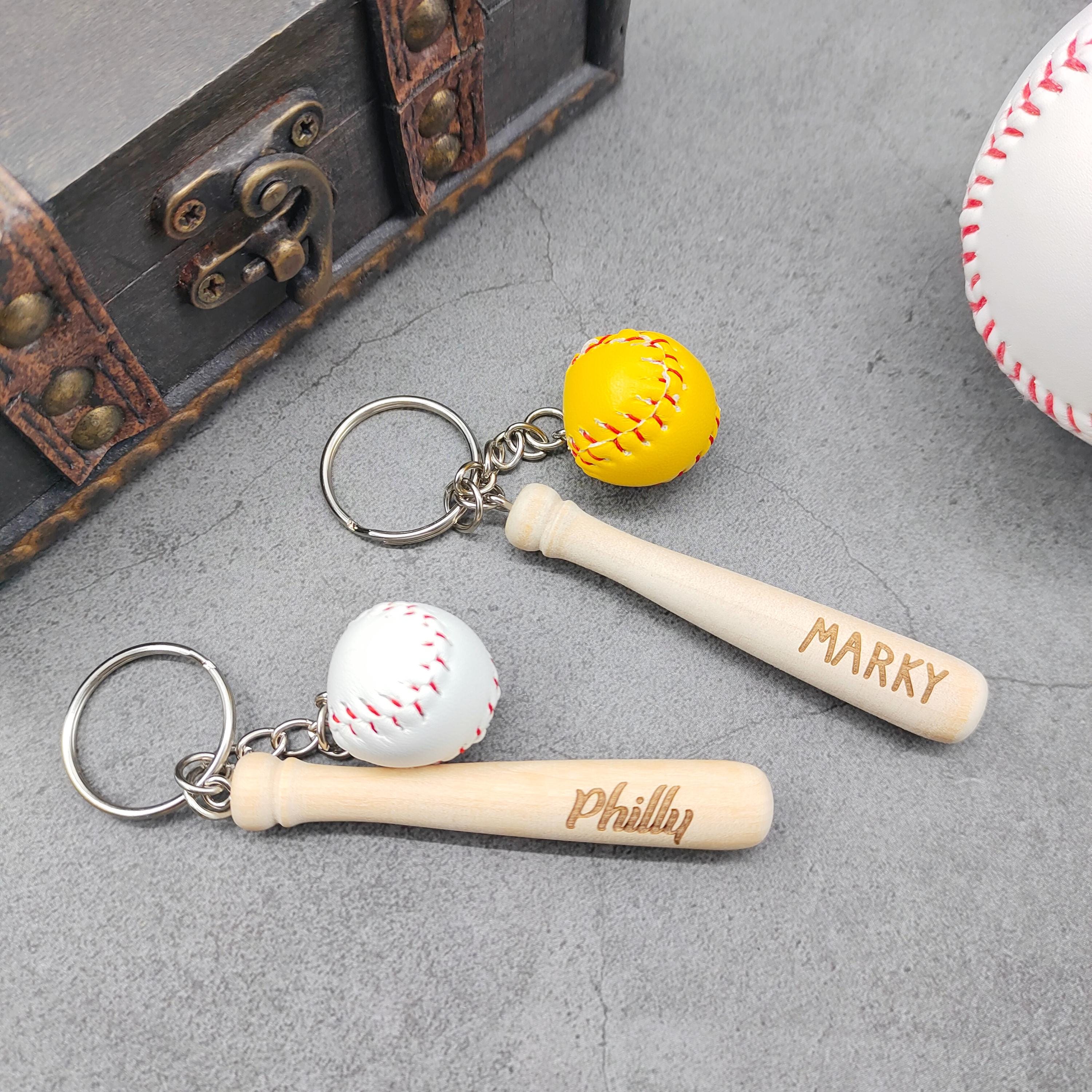 Personalized Name Engraving Baseball Keychains for Unique & Love | JNSDec136