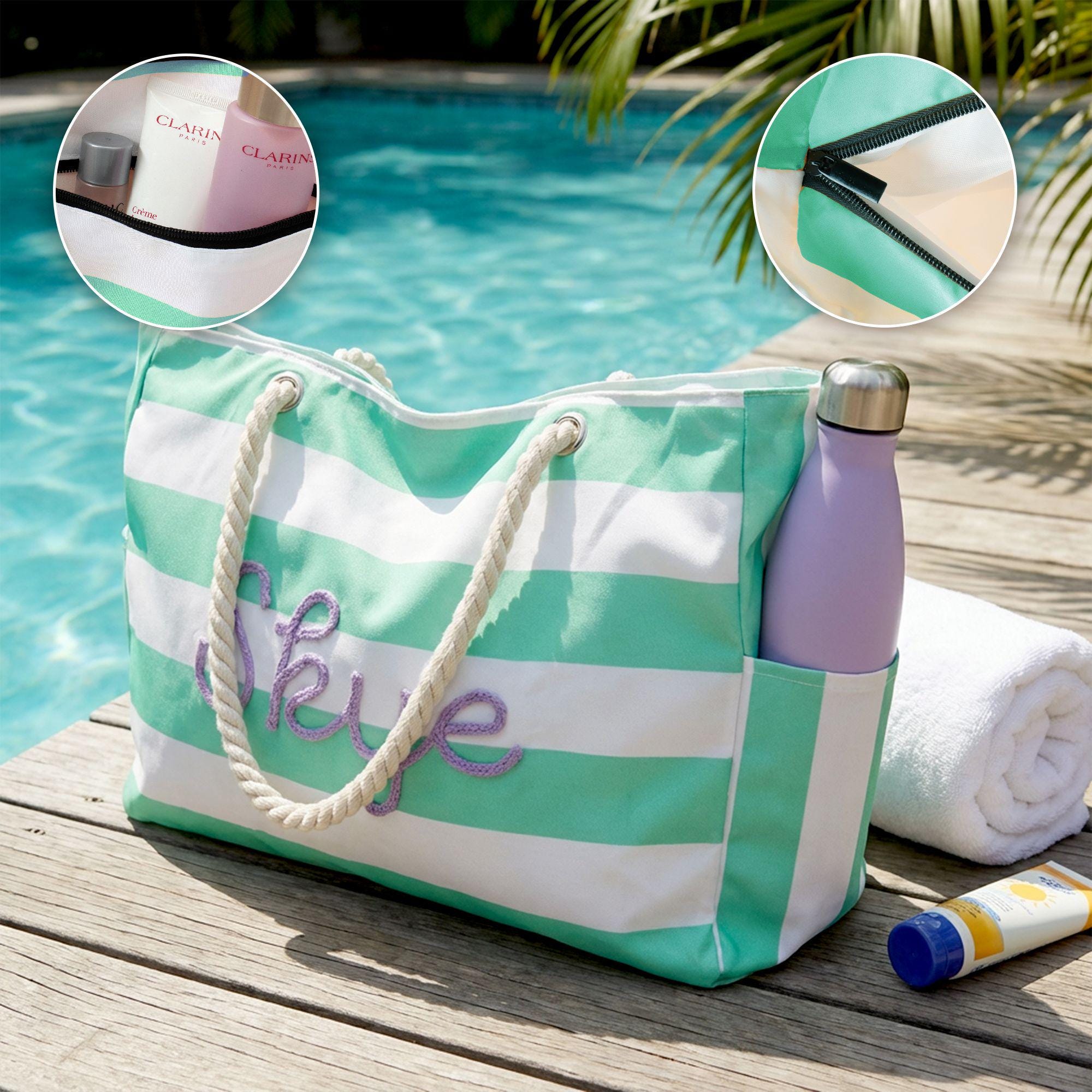 Personalized Hand Embroidered Waterproof Beach Tote Bag for Unique & Love | JNSBag128
