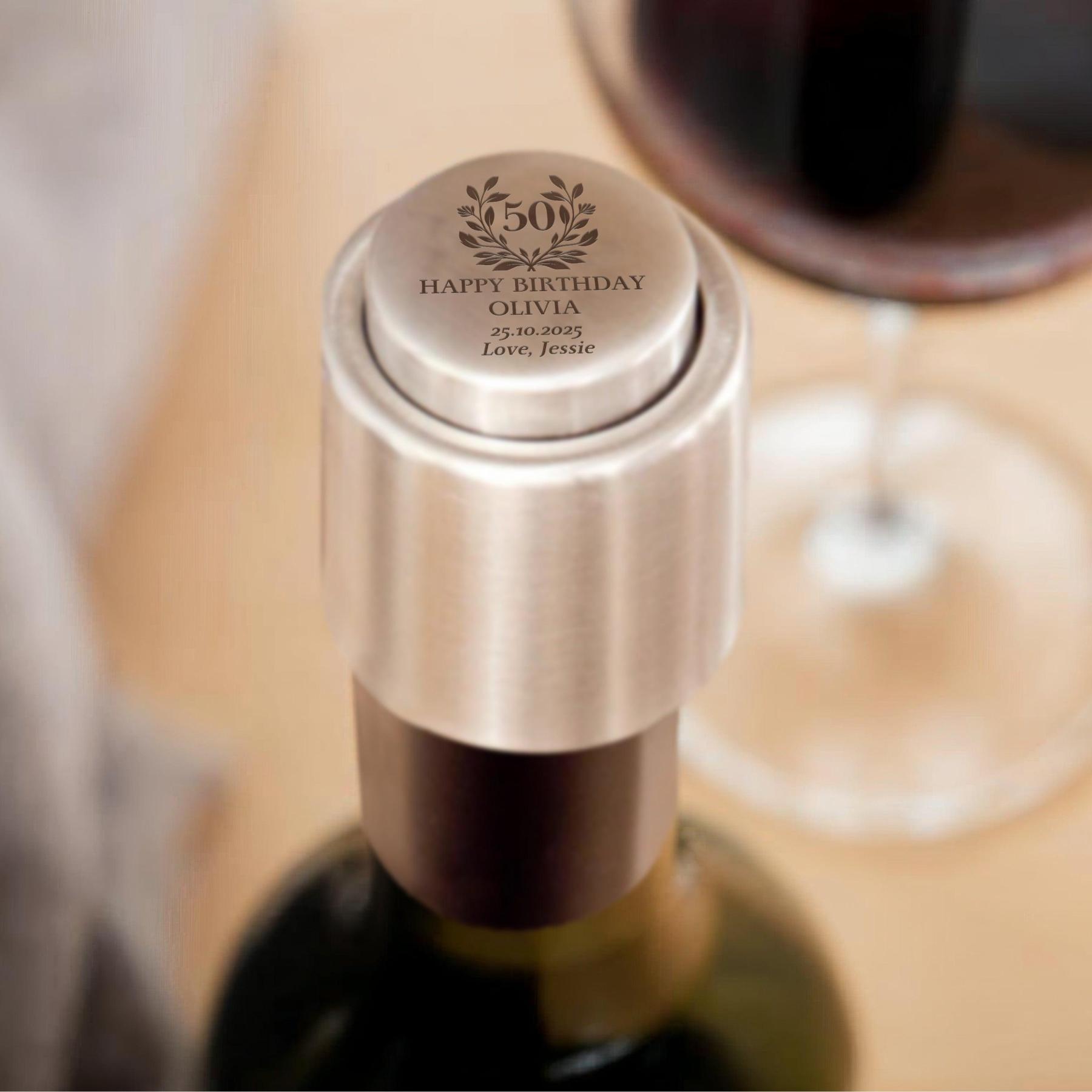 Personalized Monogram Stainless Wine Bottle Stopper for Corked Bottles for Unique & Love | JNSDec184