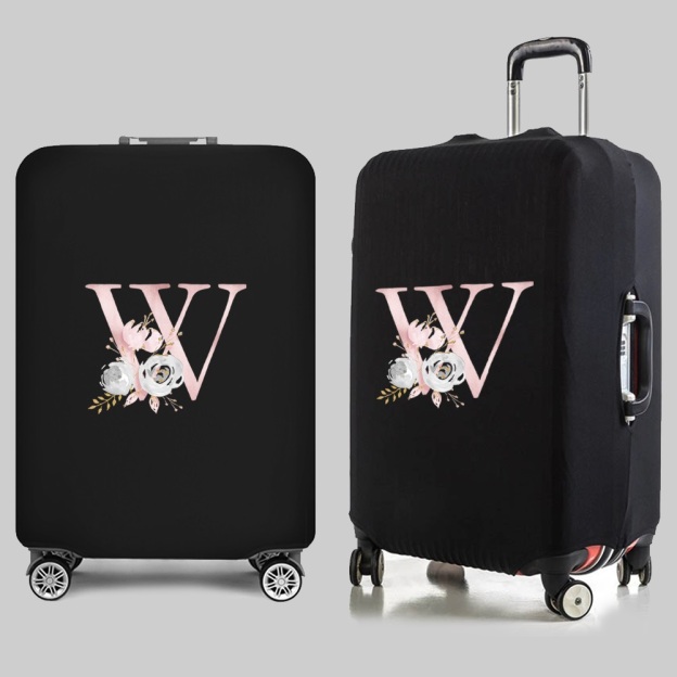 Personalized Travel Luggage Flower Letter Print Elastic Protective Covers for Unique & Love | JNSBag13