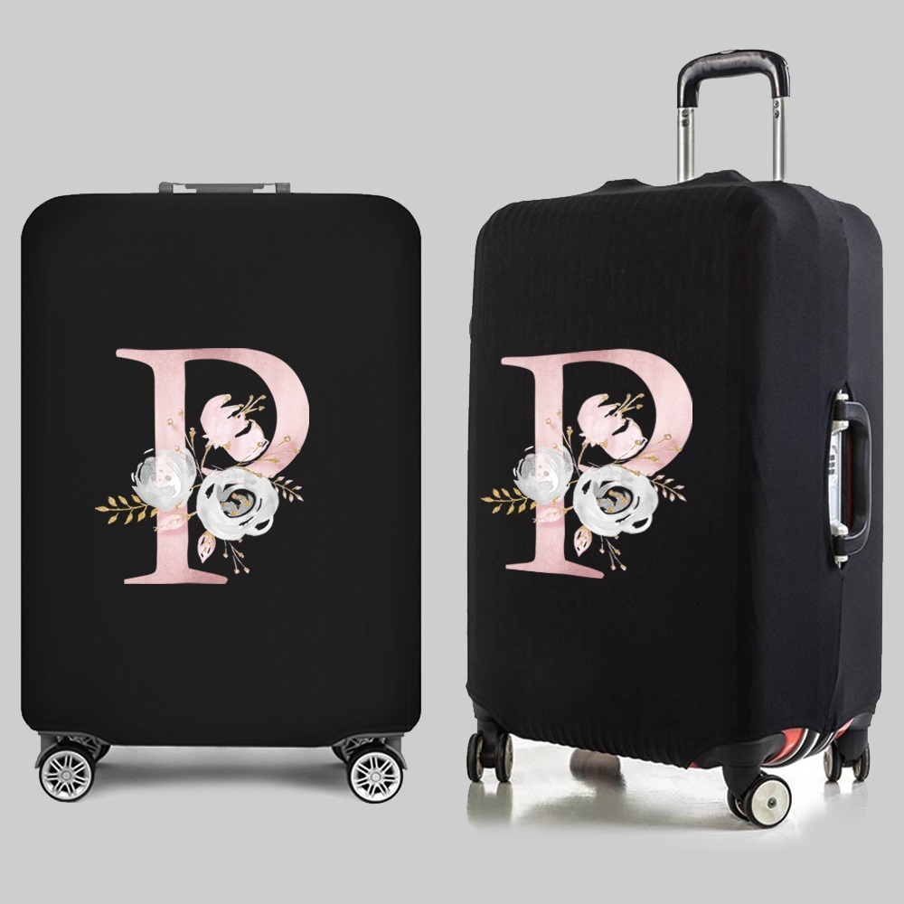 Personalized Travel Luggage Flower Letter Print Elastic Protective Covers for Unique & Love | JNSBag13
