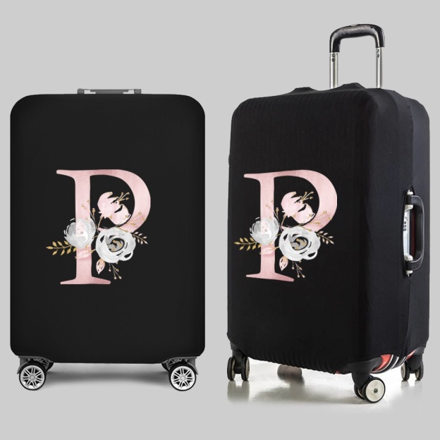 Personalized Travel Luggage Flower Letter Print Elastic Protective Covers for Unique & Love | JNSBag13