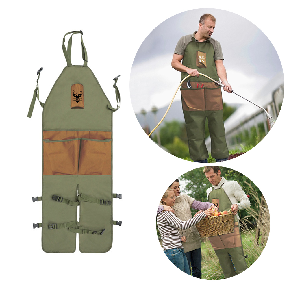 Personalized Monogrammed Garden Multiple Pocket Apron with Leg Protector | JNSCloth41