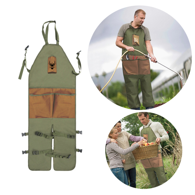 Personalized Monogrammed Garden Multiple Pocket Apron with Leg Protector | JNSCloth41