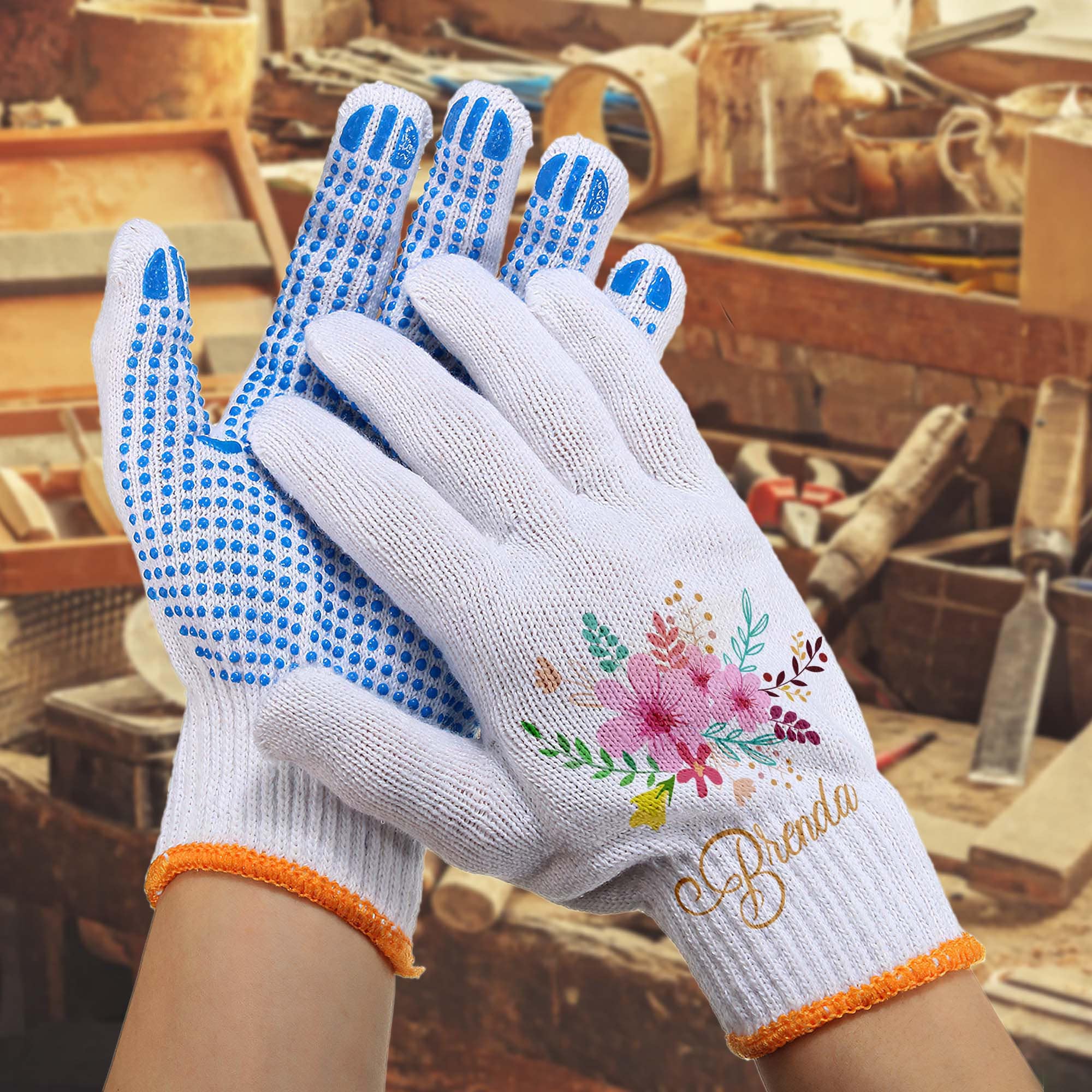Personalized Name Floral Gardening Gloves for Unique & Love | JNSCloth50