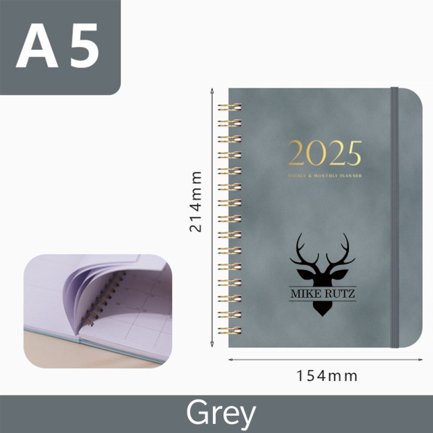 Personalized Leather 2025 Weekly & Monthly Planner Notebook | JNSDec117