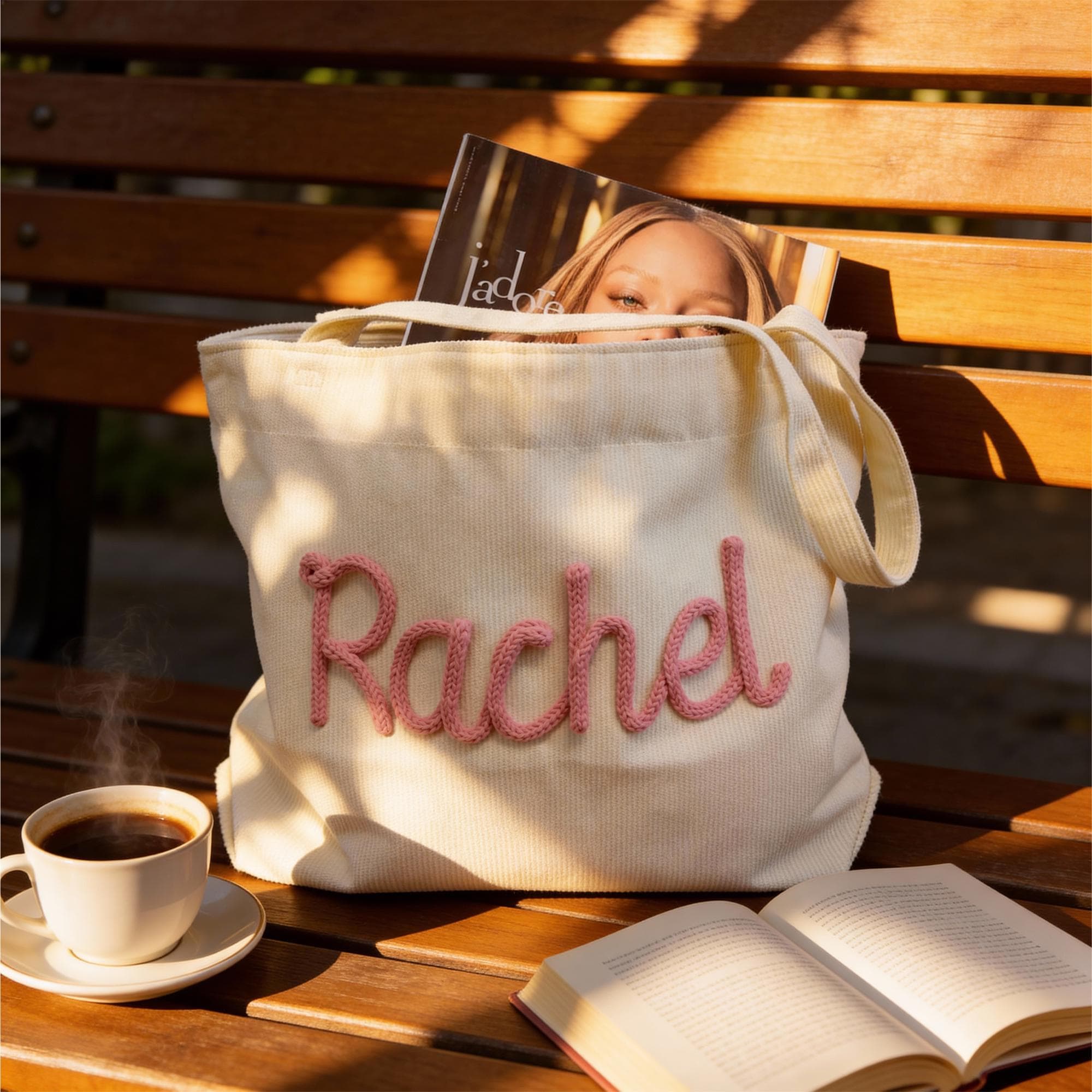 Personalized Hand Embroidered Corduroy Tote Bag for Unique & Love | JNSBag133