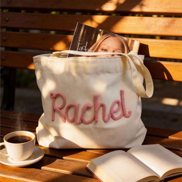 Personalized Hand Embroidered Corduroy Tote Bag for Unique & Love | JNSBag133