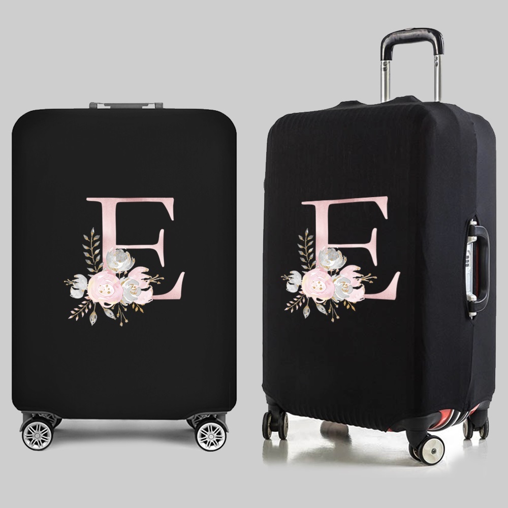Personalized Travel Luggage Flower Letter Print Elastic Protective Covers for Unique & Love | JNSBag13