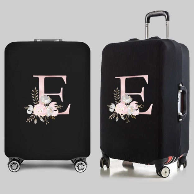 Personalized Travel Luggage Flower Letter Print Elastic Protective Covers for Unique & Love | JNSBag13