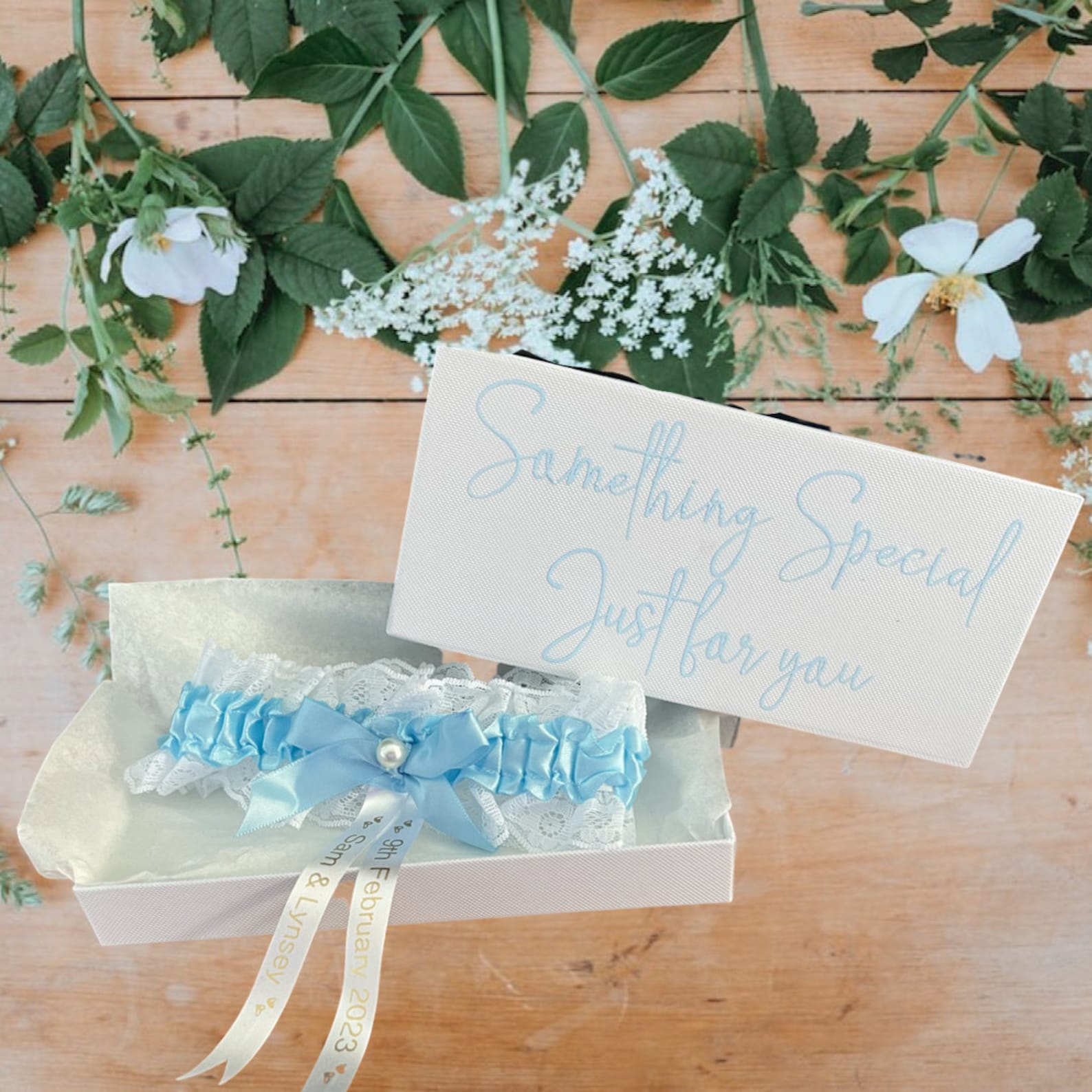 Personalized Sash Lace Garter with Name & Date for Unique & Love | JNSCloth14