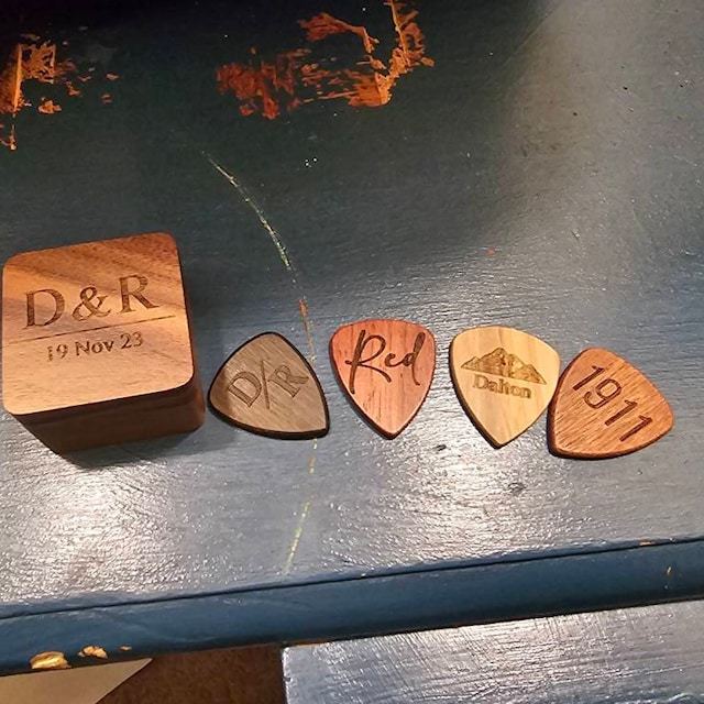 Personalized Wooden Guitar Picks Box for Unique & Love | JNSDec33