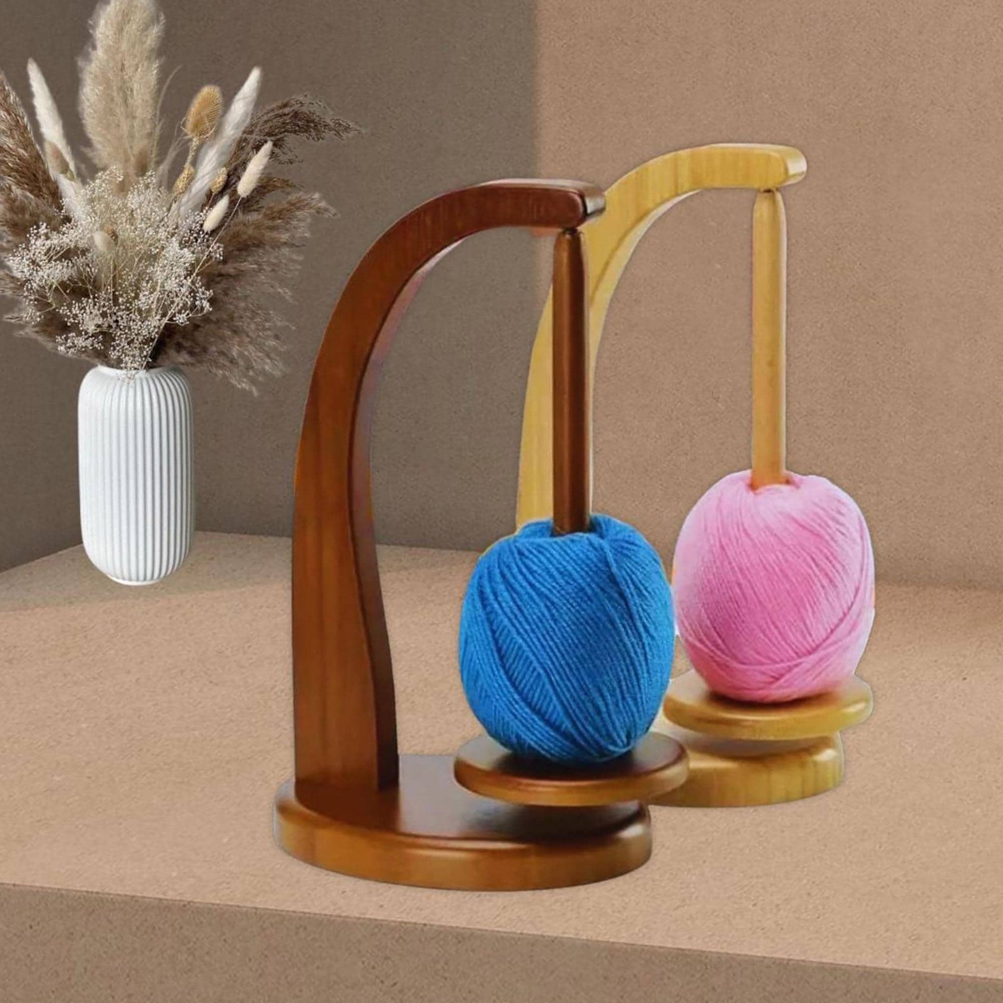 Personalized Magnetic Wooden Rotating Yarn Ball Holder for Unique & Love | JNSDec187