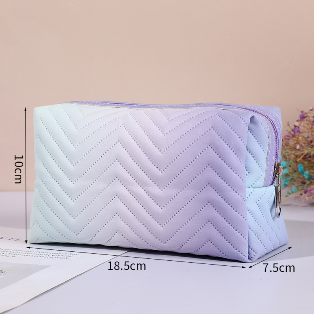 Personalized Gradient Color Leather Travel Toiletry Cosmetic Bag for Unique & Love | JNSBag115