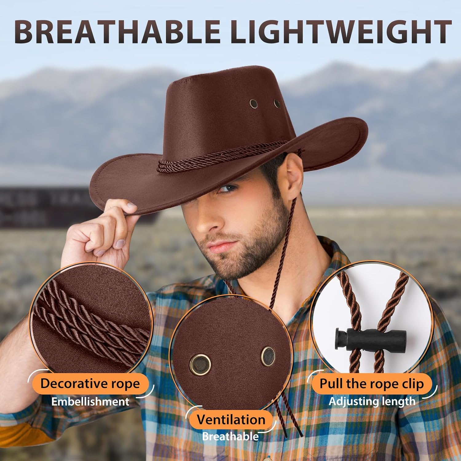 Personalized Leather Patch Cowboy Hat for Unique & Love | JNSHat06