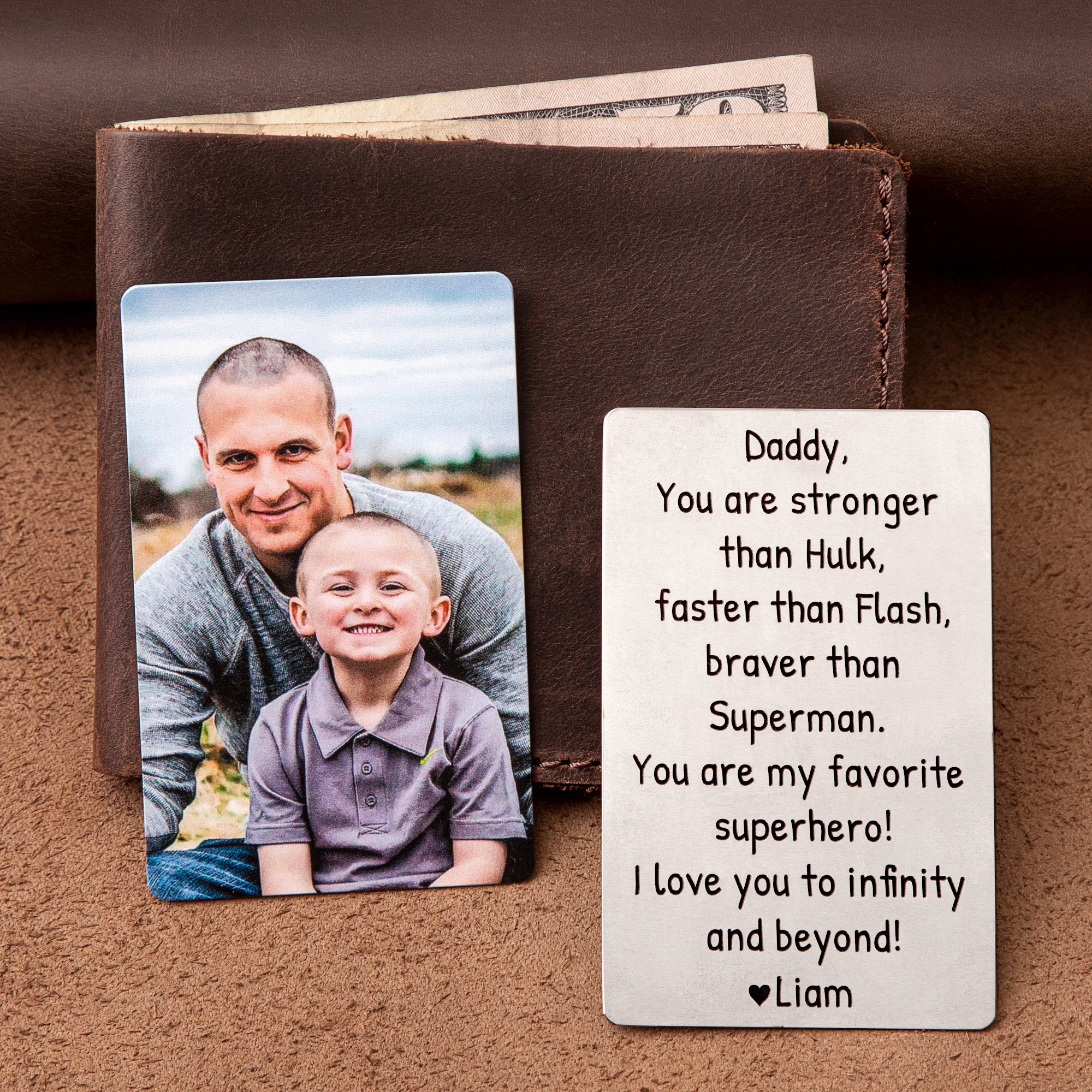 Personalized Metal Color Engraved Photo Wallet Insert Card for Unique & Love | JNSDec155
