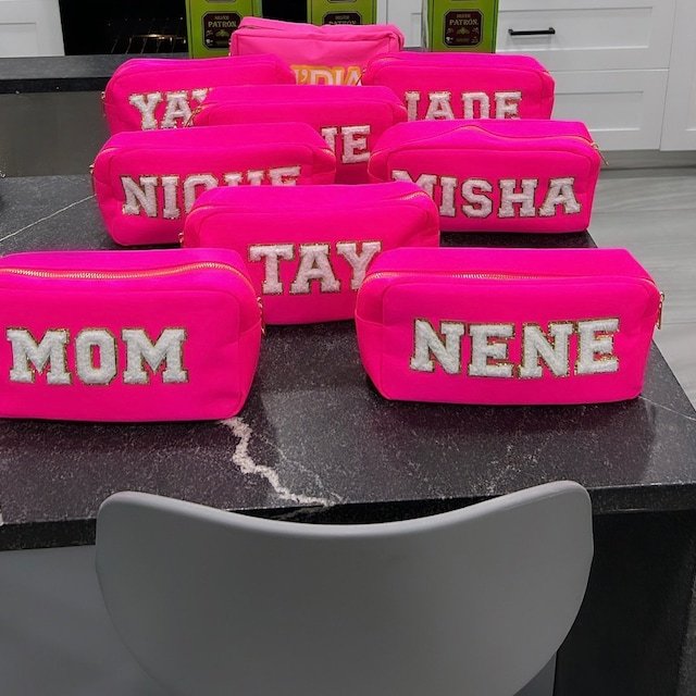 Personalized Varsity Letter Makeup Bag