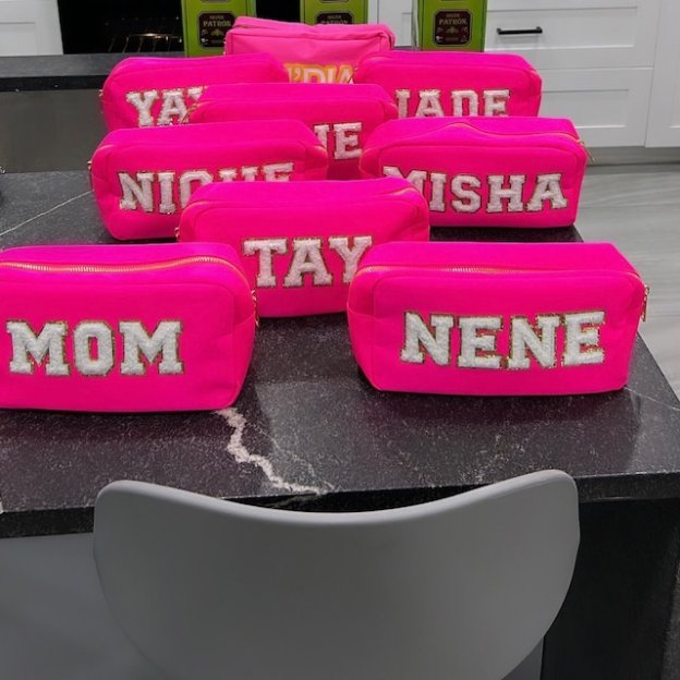 Personalized Varsity Letter Makeup Bag