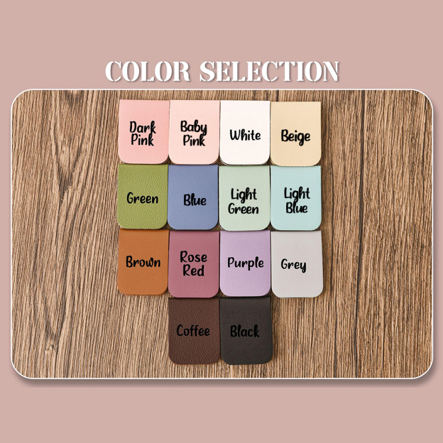 Personalized Leather Birth Flower Magnetic Bookmark | JNSDec120