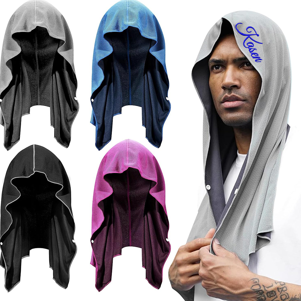 Personalized Quick Drying Cooling Hoodie Towel for Neck and Face UV Sun Protection | JNSCloth46