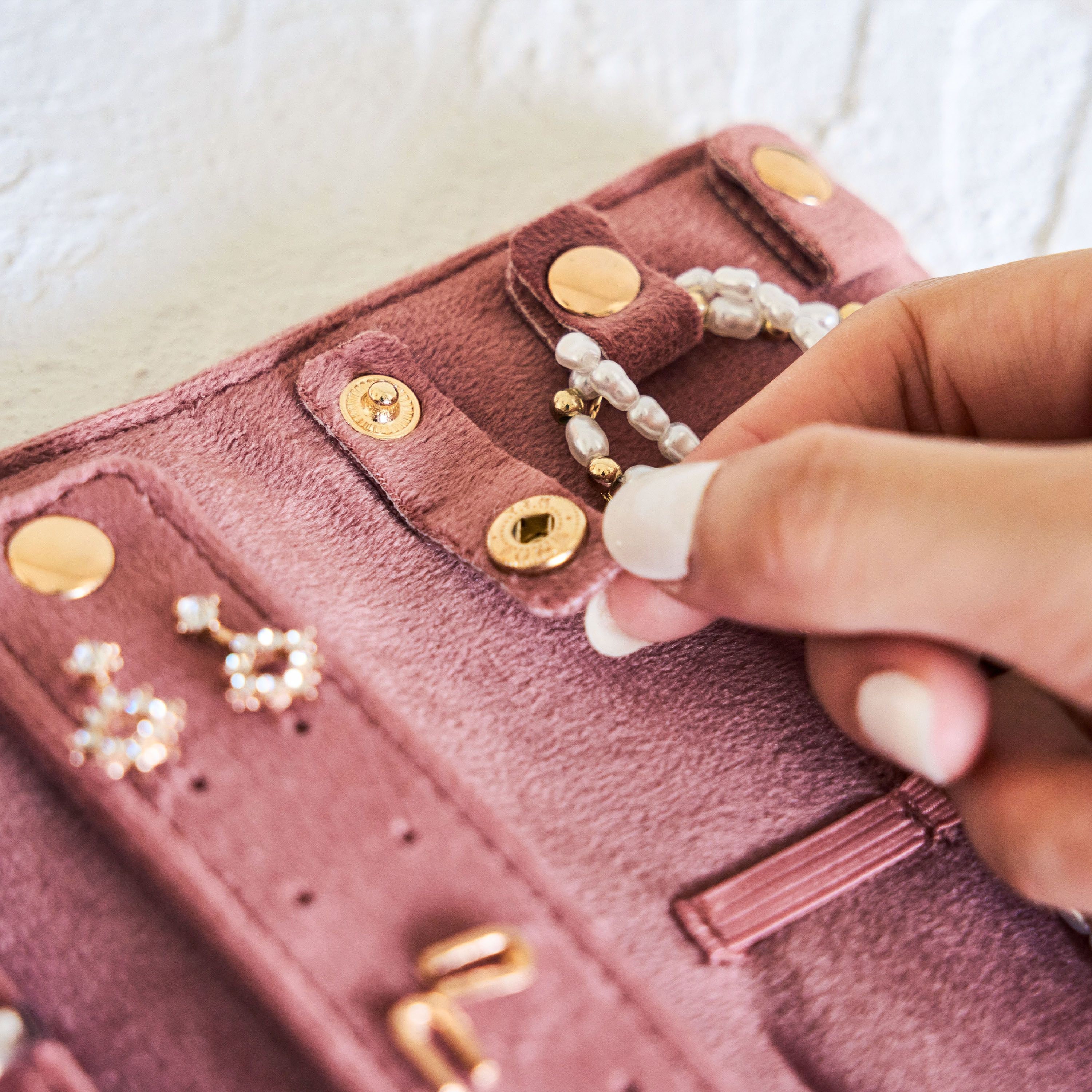 Personalized Monogrammed Velvet Travel Jewelry Rolls | JNSBag77