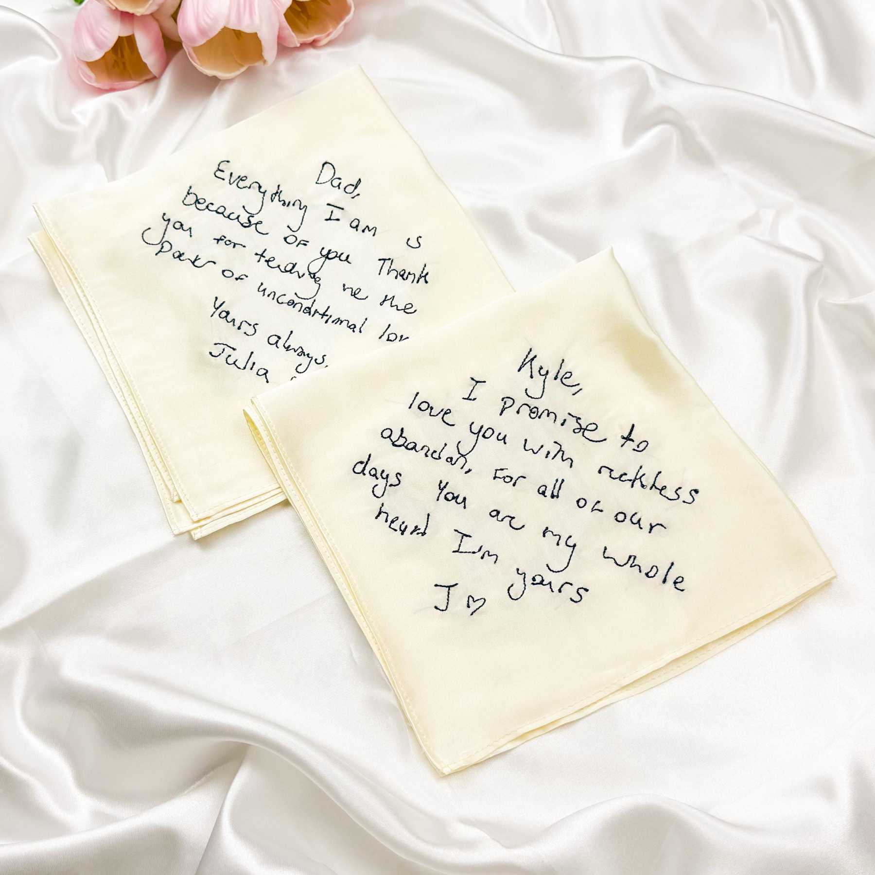 Personalized Wedding Lace Embroidery Handkerchief for Unique & Love