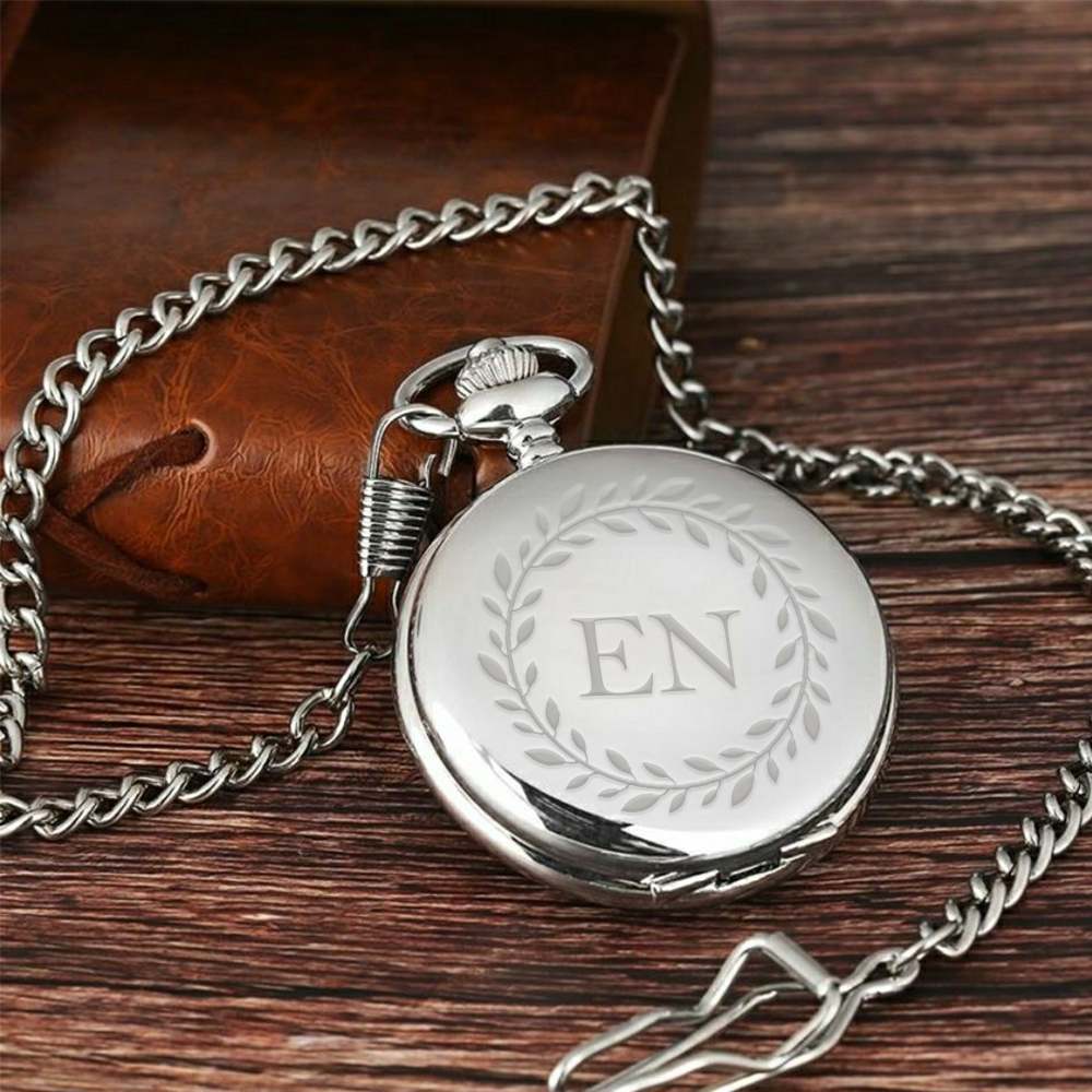 Personalized Monogram Engraved Pocket Watch | JNSDec104