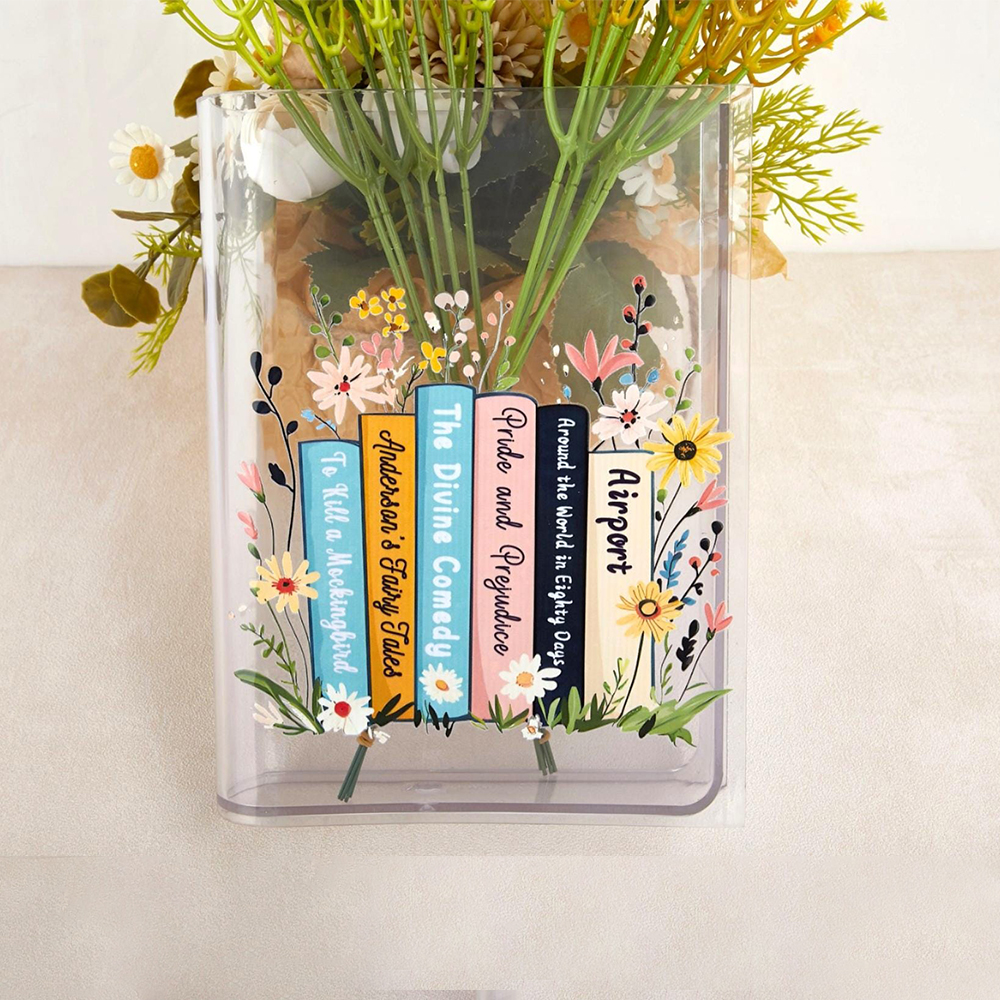 Personalized Flower Eco-Friendly Acrylic Book Vase for Unique & Love | JNSDec171
